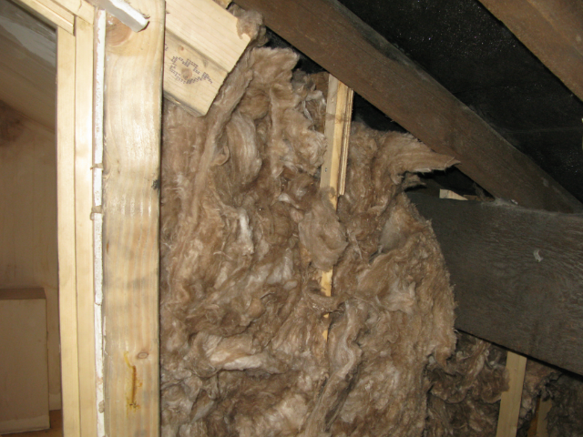 interior of attic insulated