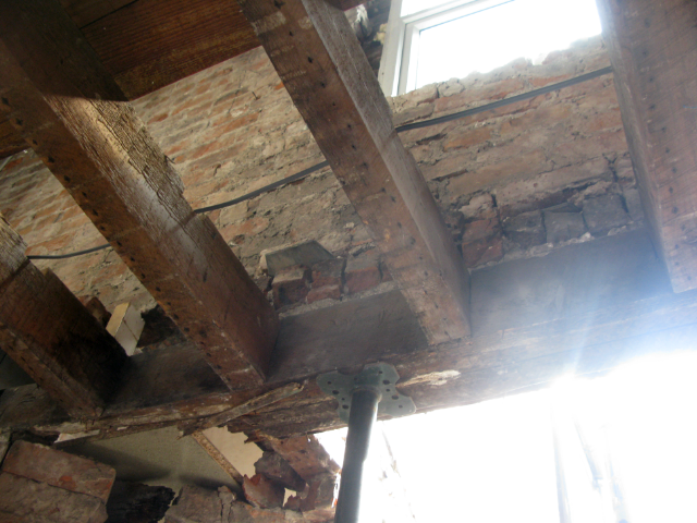 rotten joist with acro support