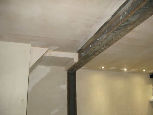 steel beam interior after plastering 2