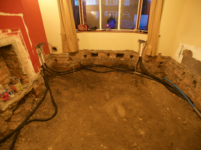 floorboards and joists removed