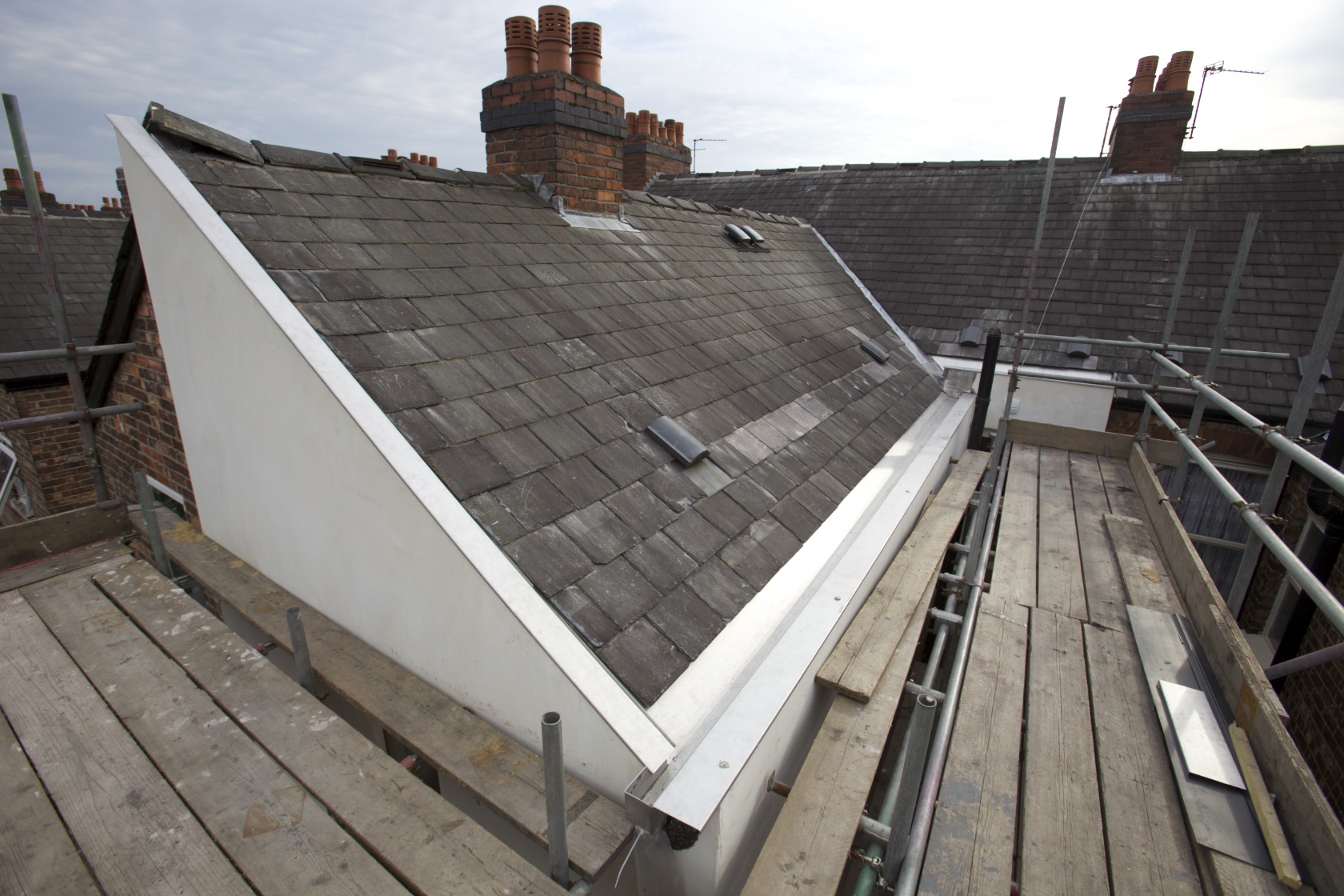 external wall insulation and stainless steel gutter