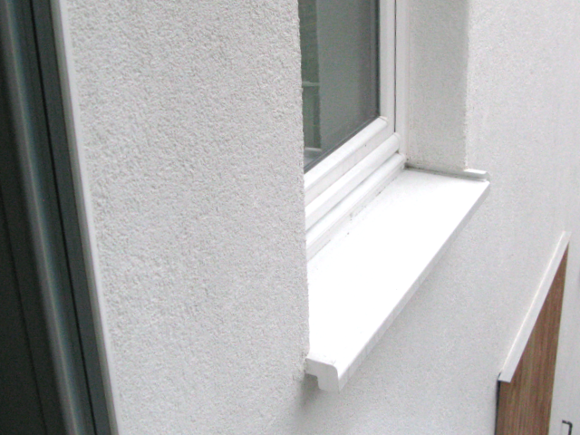 bathroom window sill post render detail