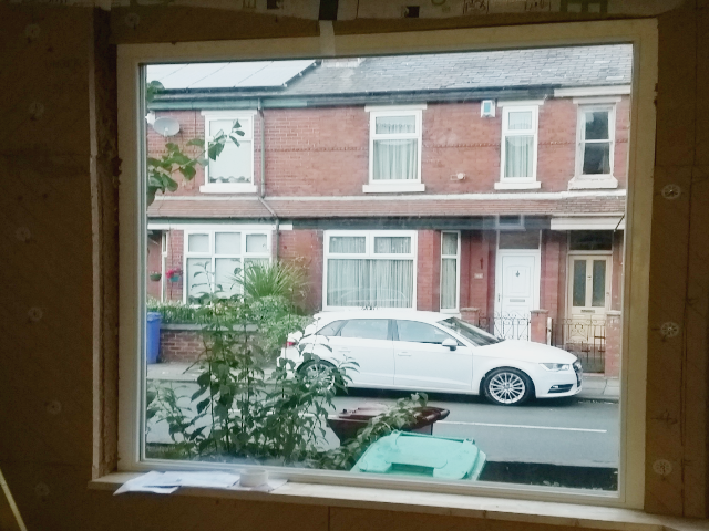 front window after iwi pre plastering